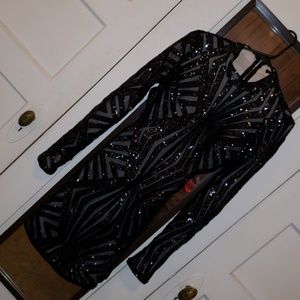 Black Sequins Dress